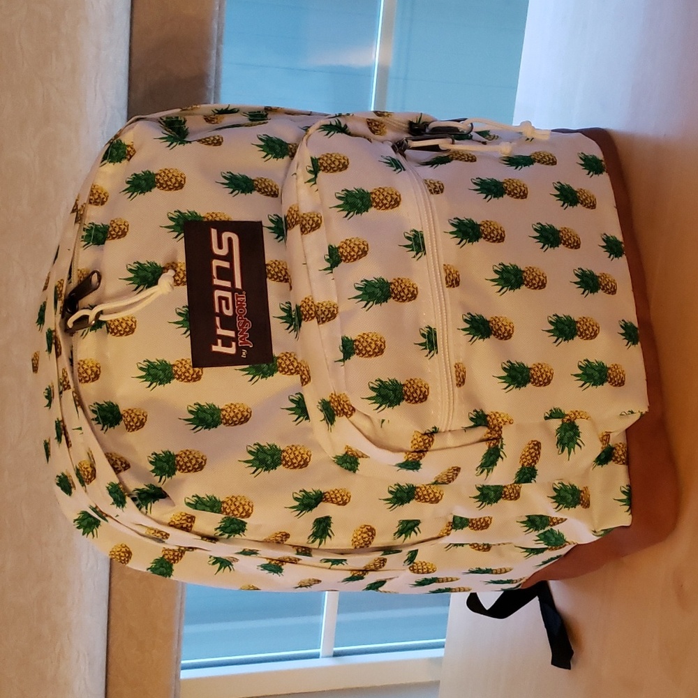 Trans JanSport Classic Pineapple🍍Full Size Suede Bottom Unisex Backpack NWT